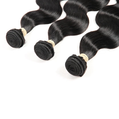 3 Bundles Brazilian Body Wave Human Hair Extension Natural Black Hair Weave Double Machine Wefted Durability 10-30Inch For Women