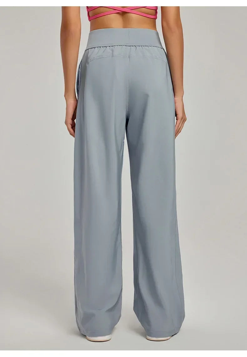 New Yoga Pants Women Loose Wide Leg High Waist Fitness Quick Dry Running Sweatpants