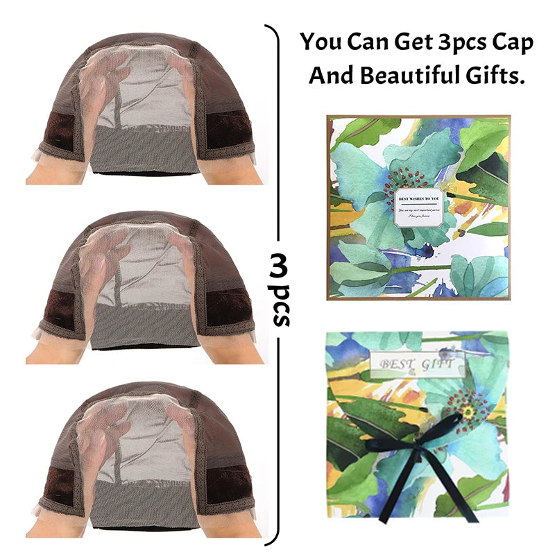 Wig Cap with Grip Band for Keeping Wigs in Place, More Full Cap-wide Transparent Lace for Lace Front Wigs