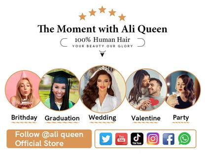 Ali Queen Double Drawn Hair Bundles Straight Human Hair Bundles Virgin Hair Weave For Women Indian 100% Human Hair Extensions