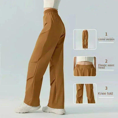 2025 Yoga Pants Women High-waisted Hip-lifting Dance Pants Flared Wide-leg Pants Sports Fitness Pants Summer