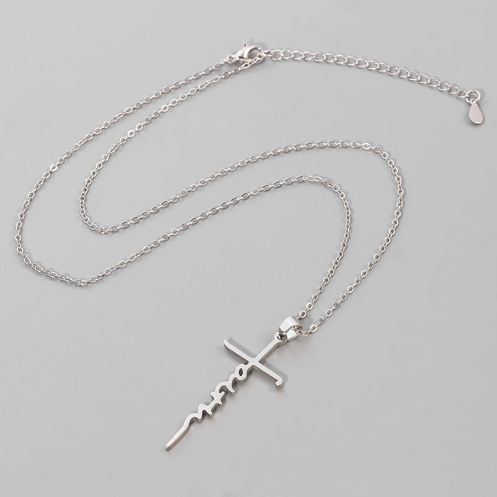Necklace for Women European and American Fashion Cross Pendant Faith Inspiration Necklace Accessories