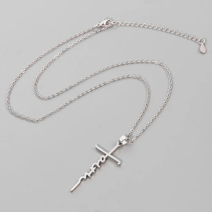 Necklace for Women European and American Fashion Cross Pendant Faith Inspiration Necklace Accessories