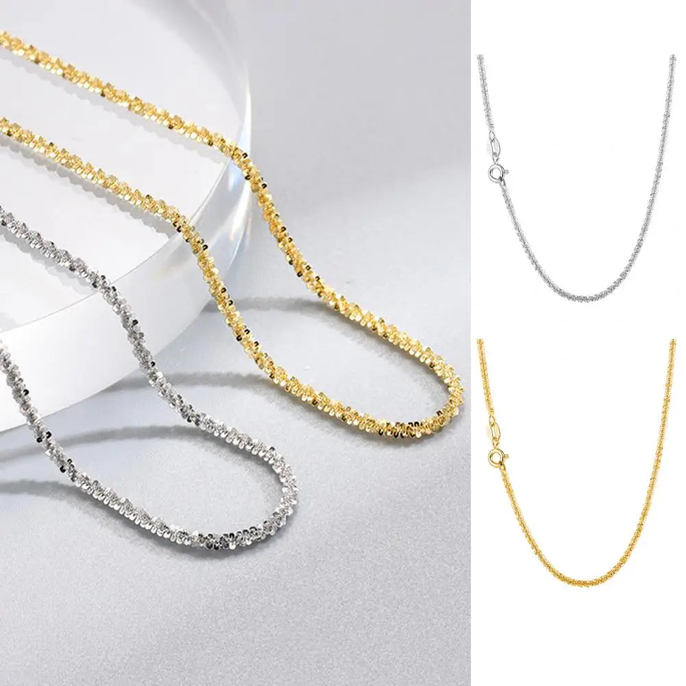 Women Necklace Single-Layer Design Choker Necklace With Broken Rhinestones Adjustable Extension Length Necklace Jewelry Piece