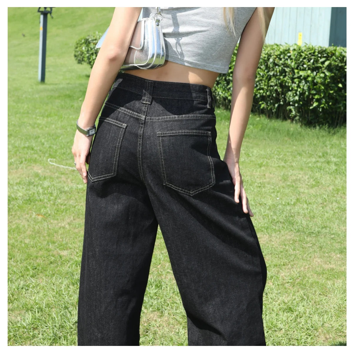 Women's Low-Waist Straight Wide-Leg Jeans Loose and Versatile Basic Fashionable Urban Style Casual Trousers