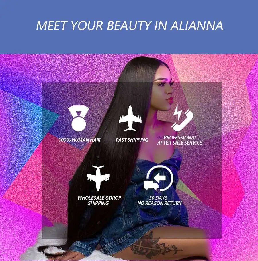 Straight Human Hair Bundles Raw Hair Bundles 100% Human Hair Extensions Natural Black Brazilian Hair Weave Bundles Fast Shipping