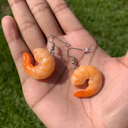 Realistic Shrimp Earrings Handmade Cute and Funny Earrings Food Earrings