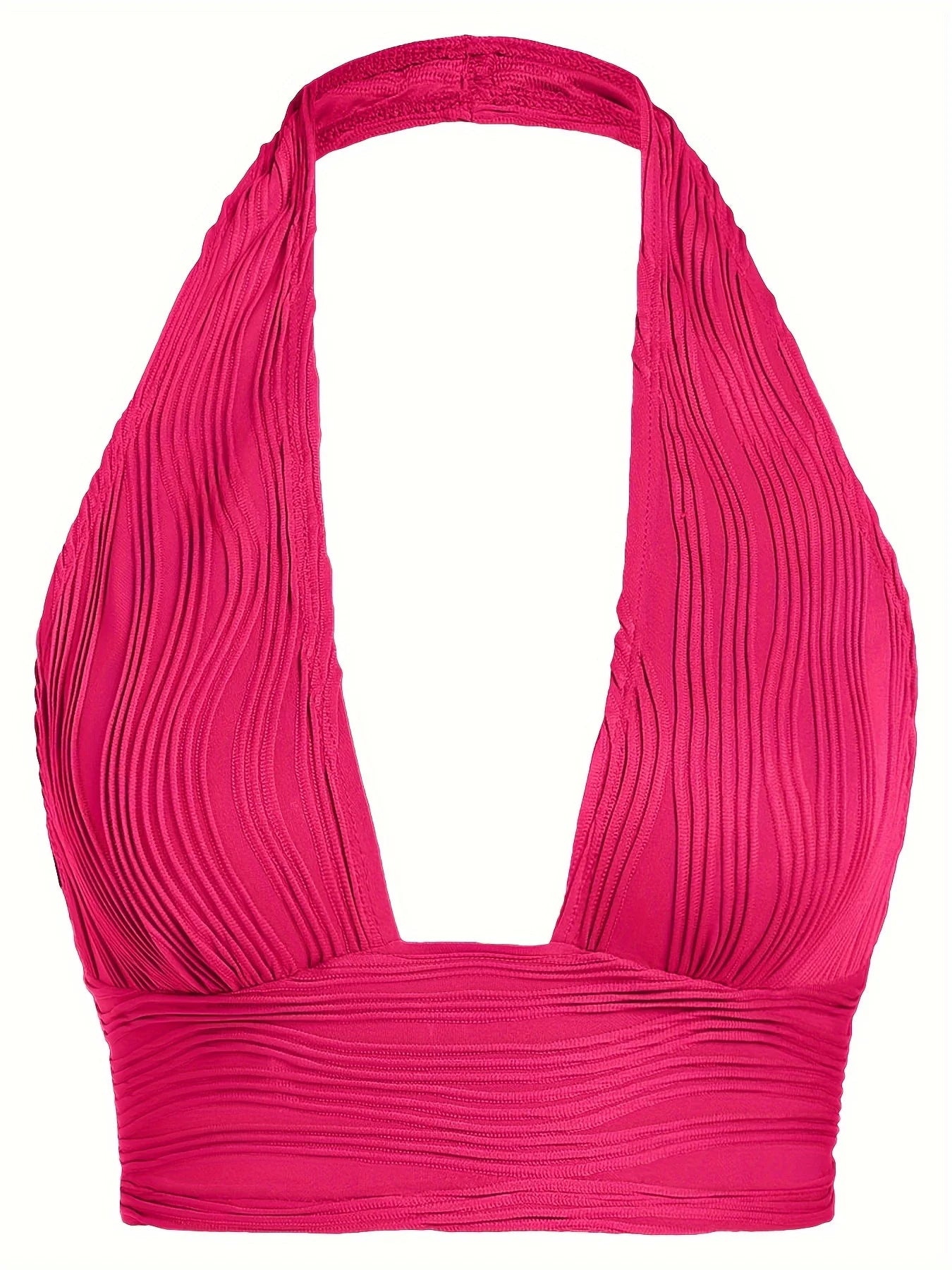 Sexy Crop Tops for Women Deep V Neck Back Cutout Sleeveless Plunge Racerback Tank Cropped Top