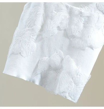 Sexy Crop Tops Women Heavy Embroidery Floral Tank 2025 Ropa Mujer Lace Butterfly Backless Tunic Vest Korean Summer Camis