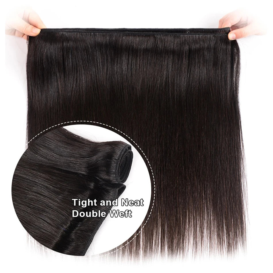 Straight Human Hair Weave Bundles 30 32 Inch Straight 100% Raw Indian Human Hair Bundles Remy Hair Extensions 3 4 Bundles Hair