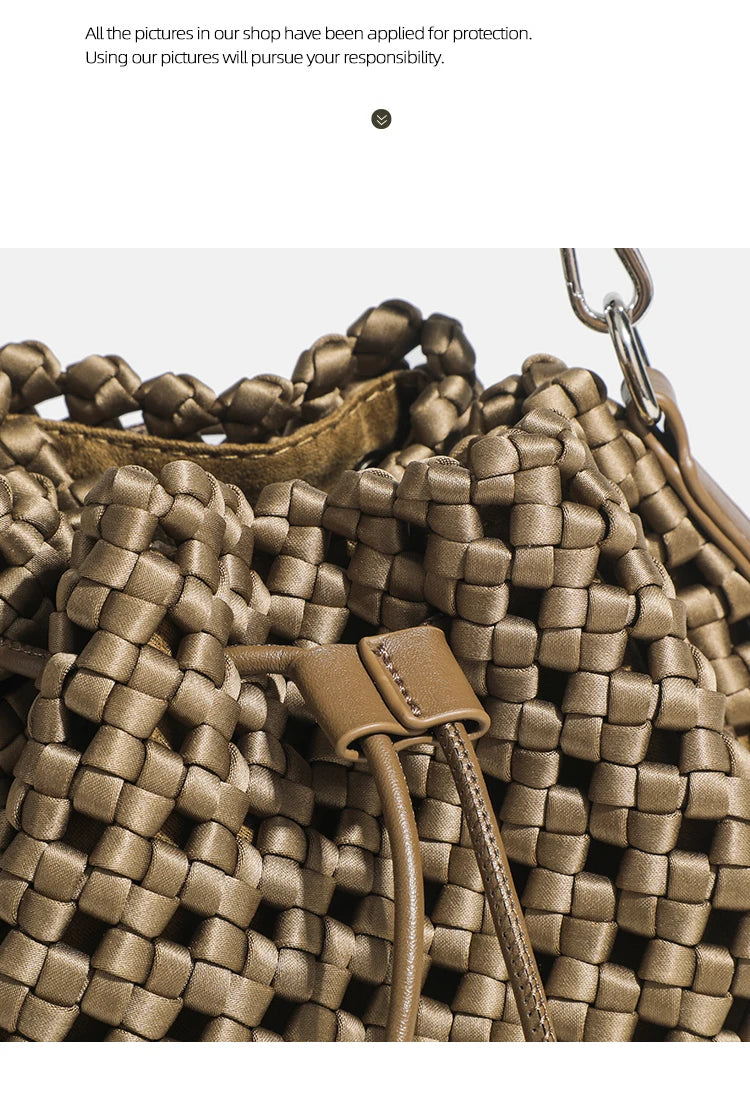 Tote bag woman Bucket bag handbags for women Nylon underarm purse European-style hand-woven bag for women