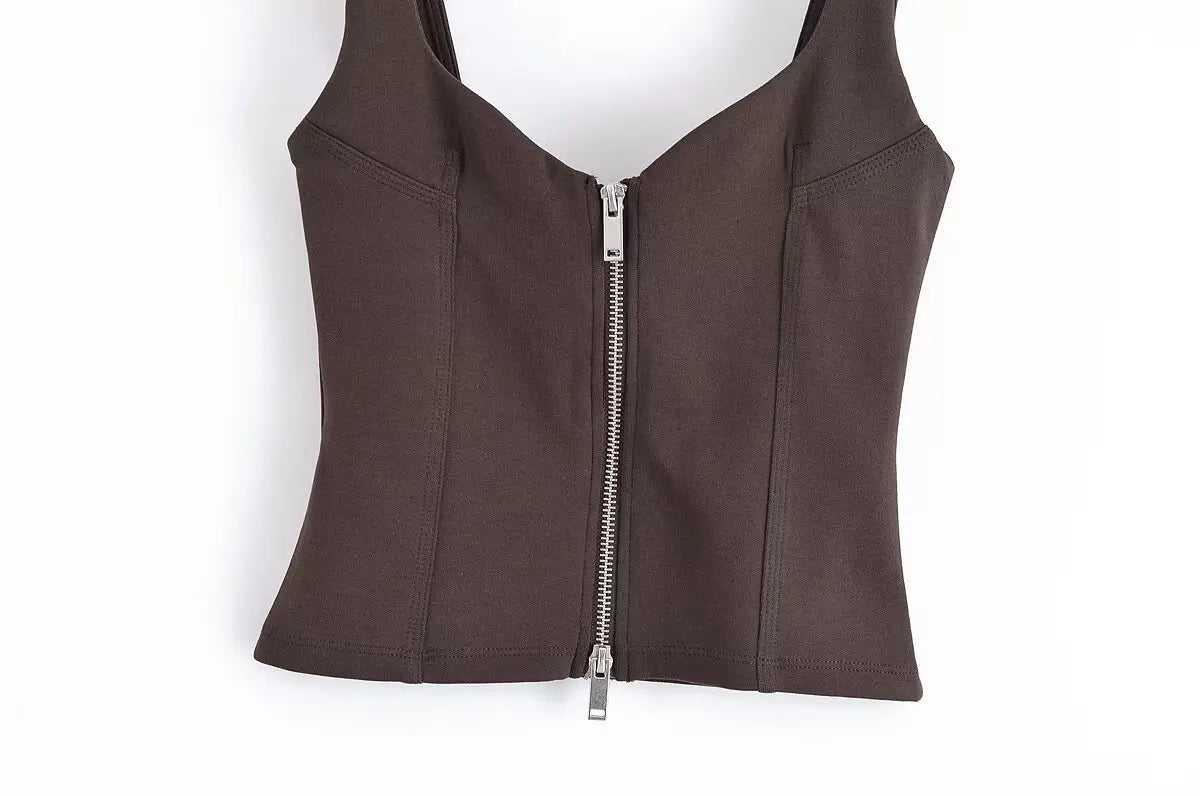 Women's Tops Summer 2025 New Elastic Tight-Fitting Elegant Summer Holiday Tops Women's Street Chic Youth Fashion Joker Vest Tops