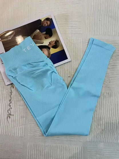 2025 Women's Alphabet Yoga Pants Double-sided High-waisted Quick-drying Fitness Wear Outdoor Running Leggings TEVEO summerr