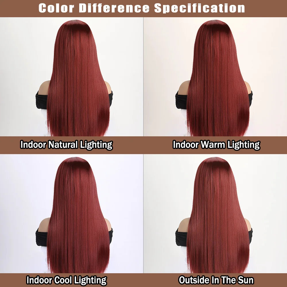 26Inch Colour Wig Long Straight Synthetic Wig for Women Fashion Wig for for Daily Halloween   Costume Party Cosplay ﻿