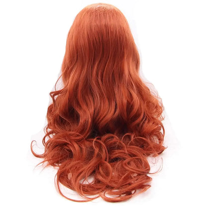 Wig Long Ginger Wig Long  Wavy Free Part Synthetic Glueless Lace Front Wigs Heat Resistant Synthetic Hair Wig