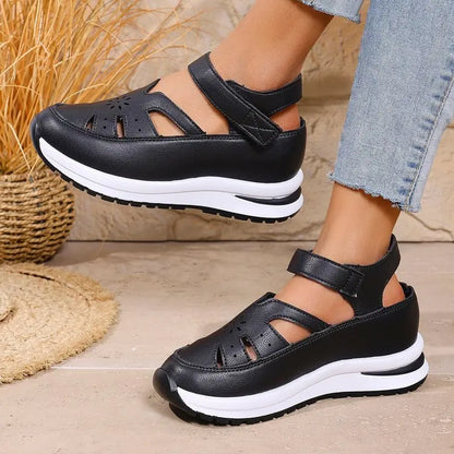 Women's Shoes 2025 Hot Sale Closed Toe Women's Sandals Casual Rome Sandals Women Hollow Platform Wedges Plus Size Shoes Female