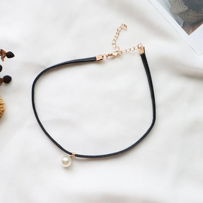 Black Choker Necklace For Women Elegant Lace Velvet Stretch Chain Gothic Flower Short Clavicle Neck Cord Aesthetic Jewelry Gift