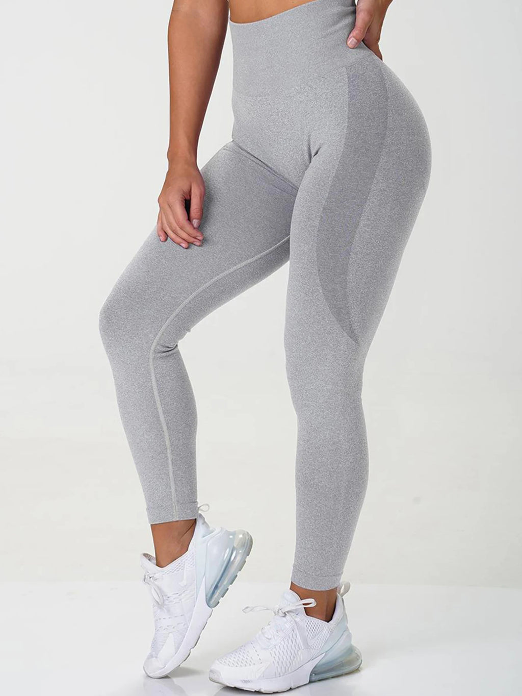 Women's Solid High Waisted Yoga Pants Butt Lifting Tummy Control Stretchy 4-Way Stretch Workout Leggings Comfortable Gym Fitness