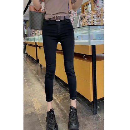 White Jeans with Pant Legs Women 2025 Spring New Temperament Korean Version of High Waist Loose Look Slim Wide Leg Pants Jeans
