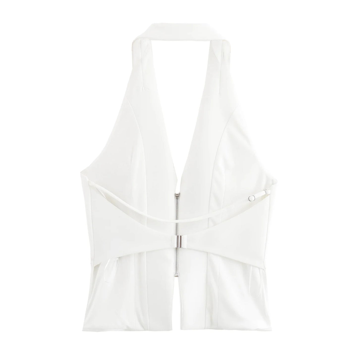 2025 Women Sexy Backless Strapless Halter Corset Tops Side Zipper Lady Slim Camis Female Solid Chic Tops