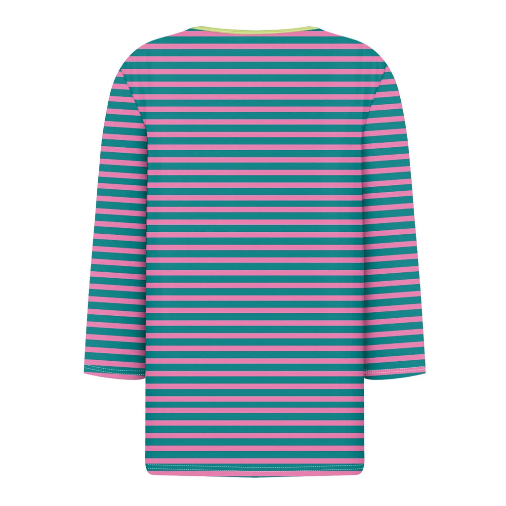 Tops For Women Women'S T Shirt Tee Print Button 3/4 Sleeve Daily Weekend Fashion Basic V Neck Regular Top Ropa De Mujer New