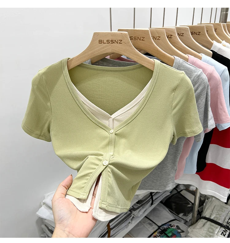 Summer Women T Shirt T-Shirt Woman Clothes Tops Tshirt Female Crop Top Tees Y2k Para Mujer Ropa De Mujer Roupas Feminina Traf