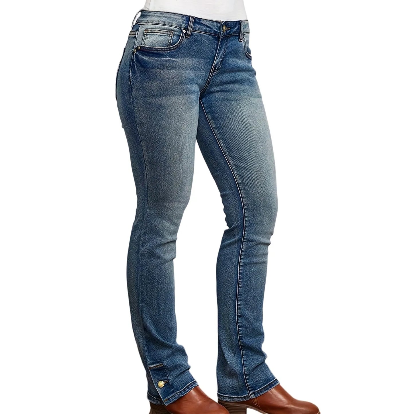 Women's Classic Denim Pants Fashion Vintage Low Waist Skinny Denim Trousers Daily Causal Versatile Trendy Streetwear Jeans