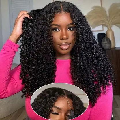 Wear And Go Kinky Curly Wig 7x5 6x4 Glueless Human Hair Wig Ready To Go Human Hair Lace Closure Glueless Wigs Pre Cut No Glue