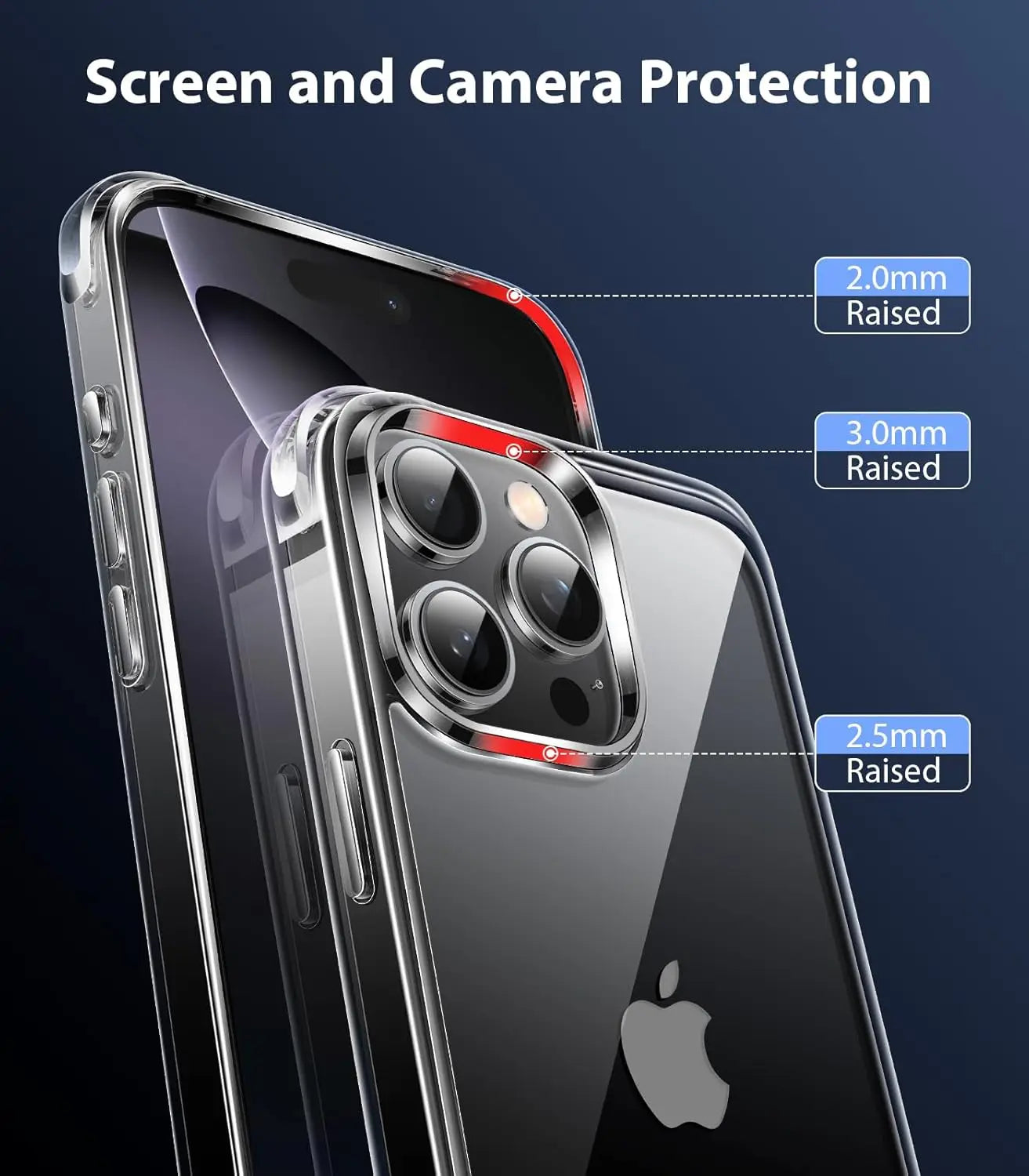 2pcs Ultra-thin Clear shockproof Phone Case for iPhone 16 15 14 13 12 11 Pro Max 14 15 16 Plus iPhone protector Silicone Cover