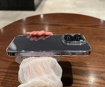 Luxury Shockproof Clear Bumper Cases For iPhone 16 15 14 13 12 11 Pro Max Plus Transparent Soft Acrylic Phone Cover Accessories