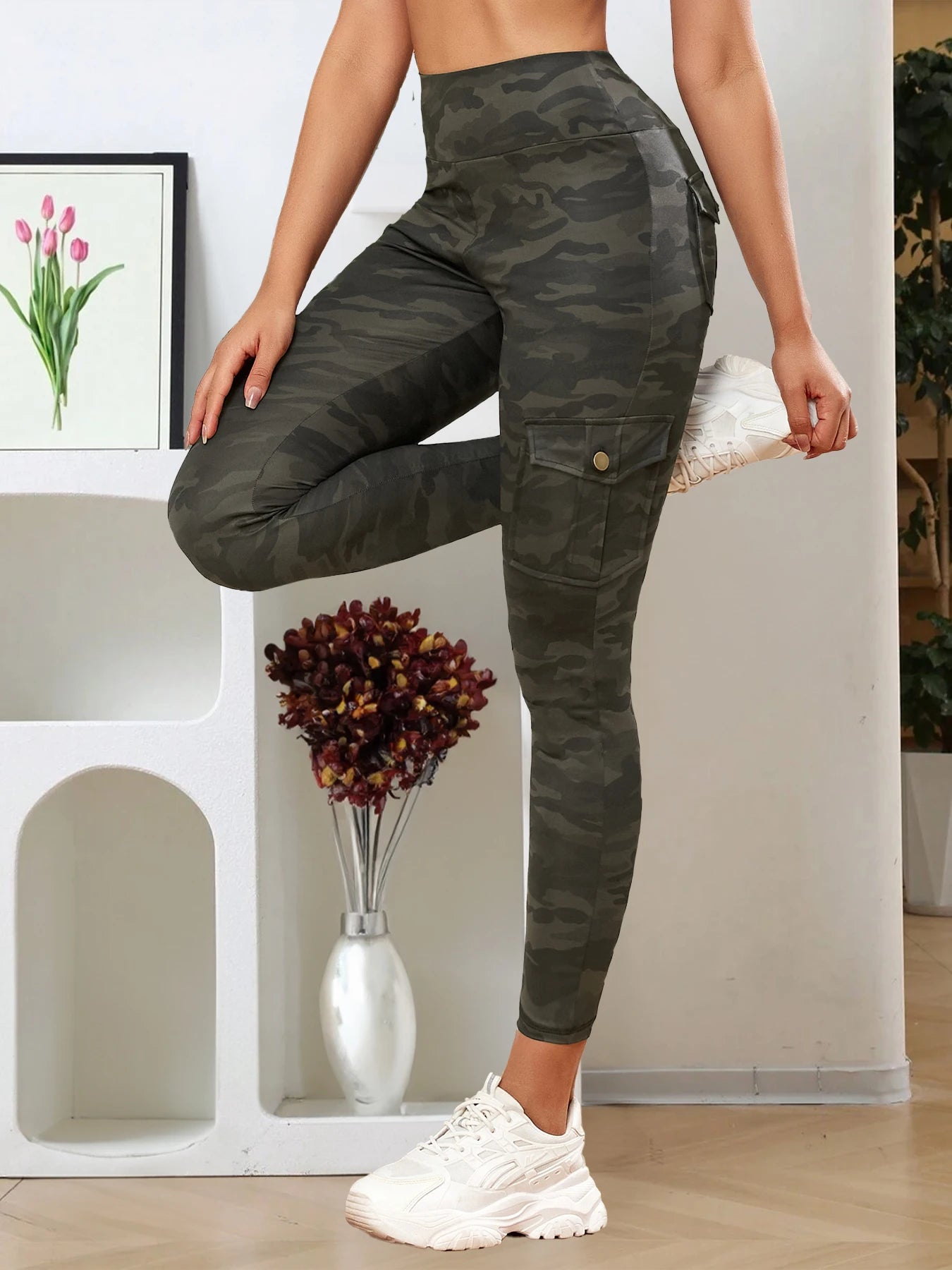 New Camouflage Printed Yoga Pants Women's High Waist Butt Lifting Workout  Tights Push Up Fitness Leggings Gym Activewear