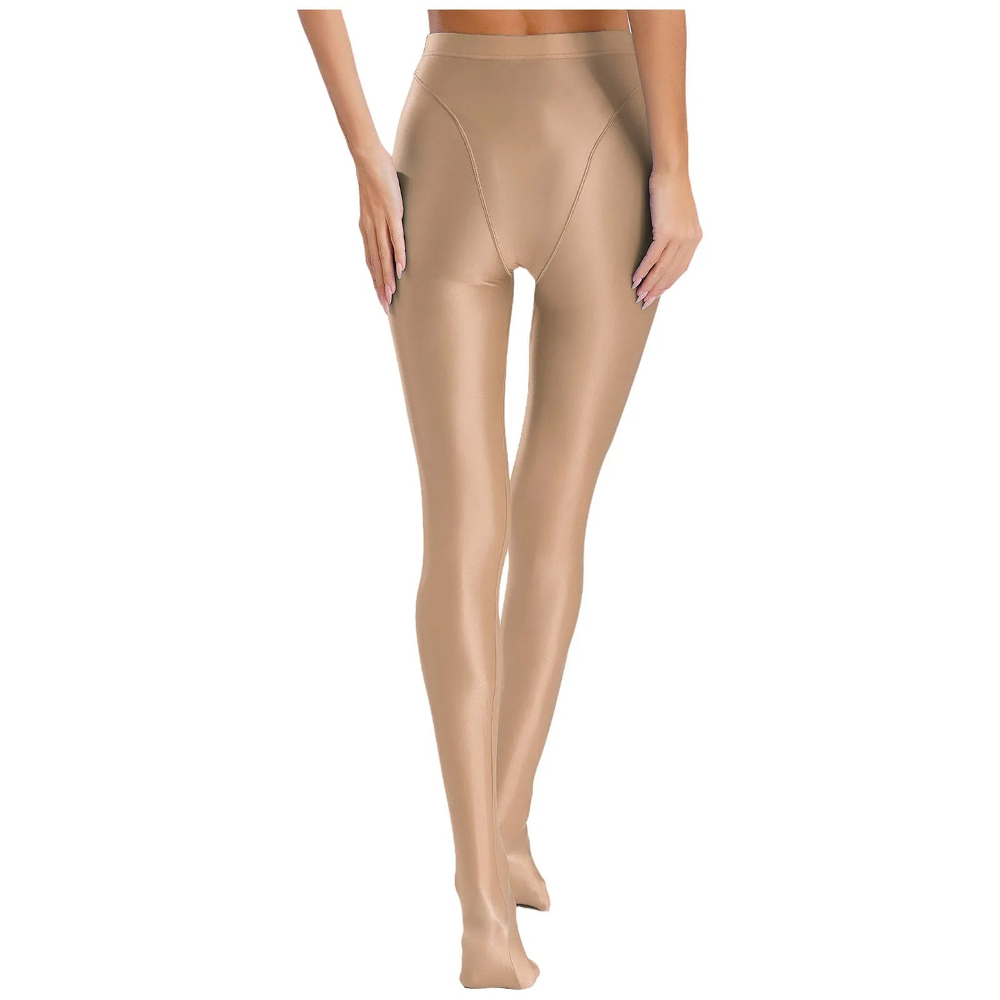 Womens Gymnastic Yoga Pants Leggings High Waist Stretchy Glossy Pantyhose Silky Skinny Pantyhose Role Play Nightclub Wear