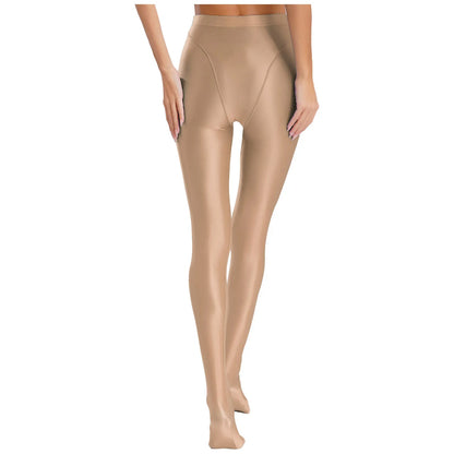 Womens Gymnastic Yoga Pants Leggings High Waist Stretchy Glossy Pantyhose Silky Skinny Pantyhose Role Play Nightclub Wear