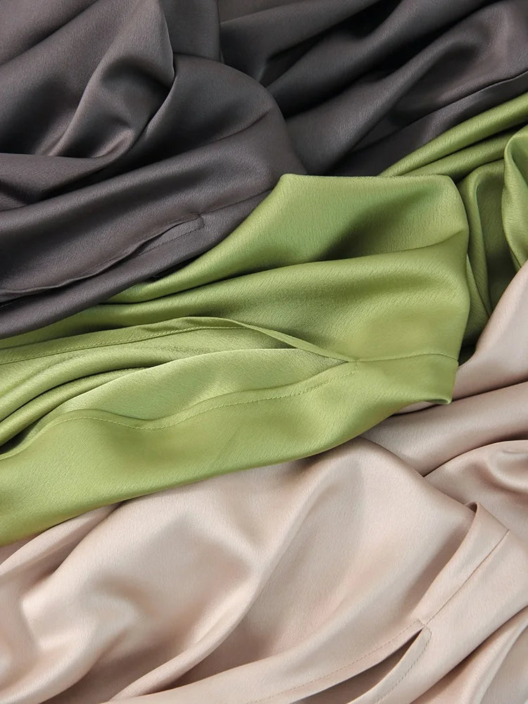 Long Satin Skirts For Women Summer High Quality Skirt With Slit On The Side Silk Elegant Black Maxi Luxury Women's Skirts 2025