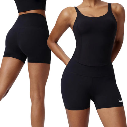2025 Women's Yoga High Waist Tight Hip Lift Yoga Shorts Training Running Fitness Pants Quick-drying Three-point Pants