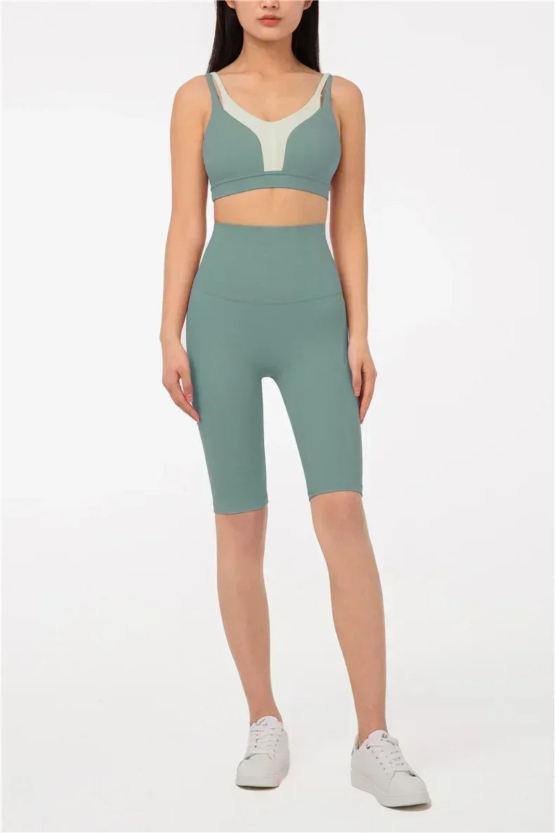 Five Yoga Pants Women Skinny High Waisted Hip Lifting Fitness Yoga Shorts