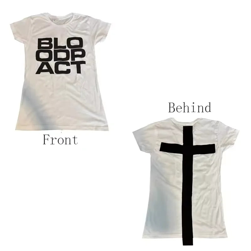 2000s Tops Woman 90s Vintage Clothes Kawaii Gothic Anime Girl T-shirts Female Clothing Emo Kpop Goth Crop Top Women Trashy Y2k