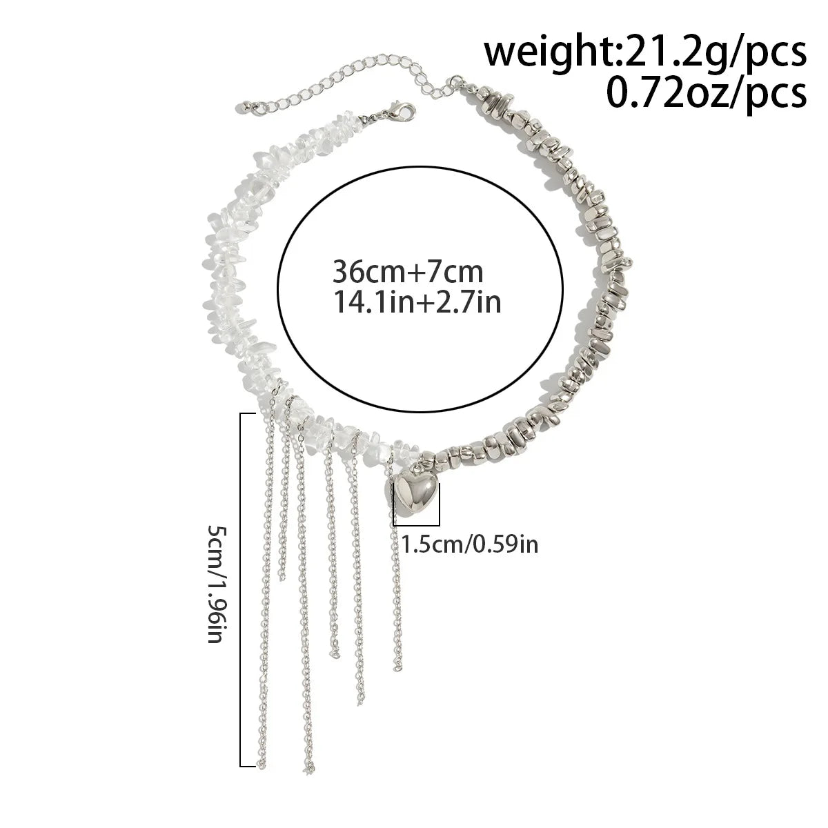 Necklaces for Women Heart-shaped Cross Imitation Pearl Tassel Long Necklace Colliers Femmes Girl Stuff