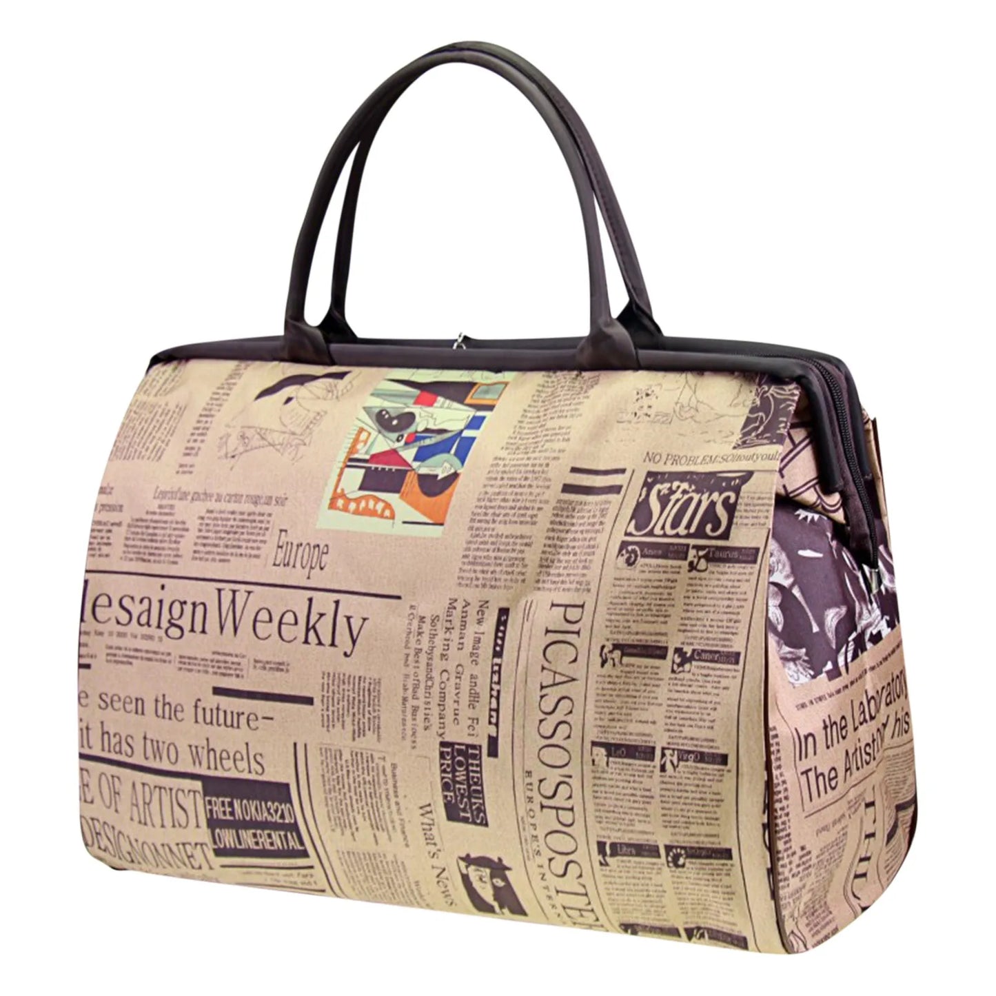 Women'S Waterproof Handbag Travel Bag Newspaper Printed Vintage Bag Fashion Women'S Handbag Bags For Women сумка женская Bolso