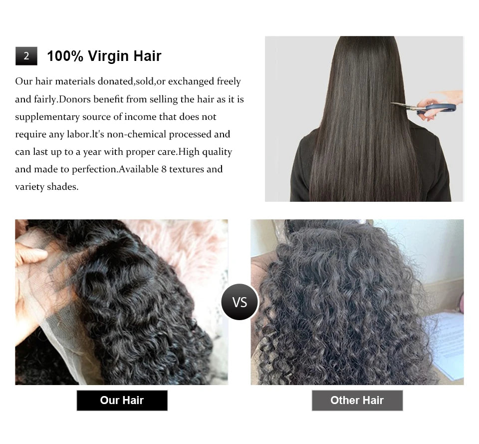 Invisi Strap Water Wave High 250 Density 360 Full Lace Front Kinky Curly Wig 30 inch Black Human Hair Drawstring Snug Preplucked