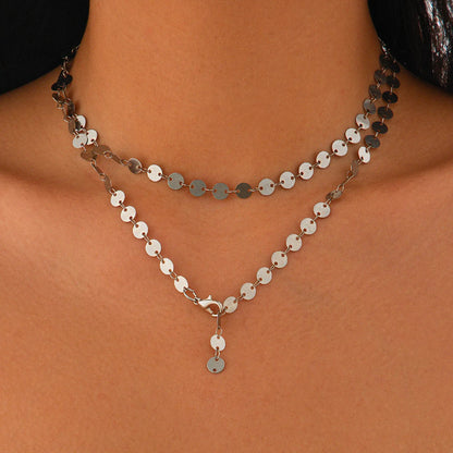 New Chic Long Round Necklaces for Women Teens Girls Sexy Y Necklace Collar Layered Metal Chain Personaliz Simply Jewelry