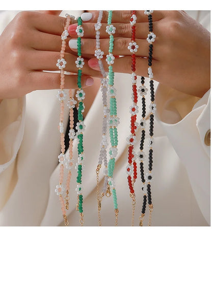 Women's Necklace Elegant Handmade Bead Color Natural Stone Woven Collarbone Chain Fashionable and Versatile Jewelry Accessories