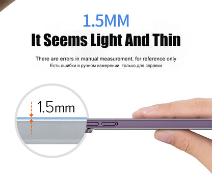 Original Transparent Phone Case For iPhone 15 14 12 11 13 Pro Max Mini Shockproof Cover X XR 8 7 6 Plus SE Clear Soft TPU Cases