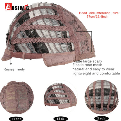 AOSIWIG  Short Curly Cosplay Men Boy Party Light Yellow Synthetic Heat Resistant Hair Wigs Men's Breathable Wig