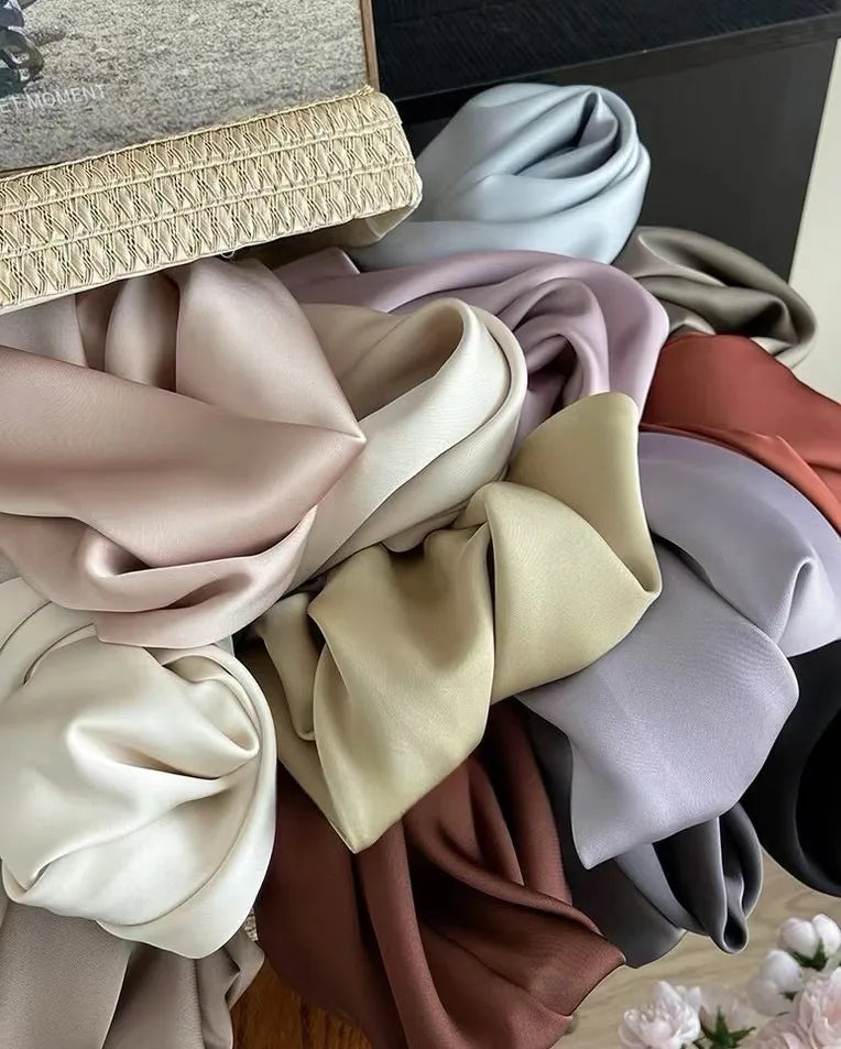 Long Skirts for Women High-waisted Thin Satin Acetate Silky Fishtail Skirt Korean Fashion Clothing Elegant Women's A-line Skirt