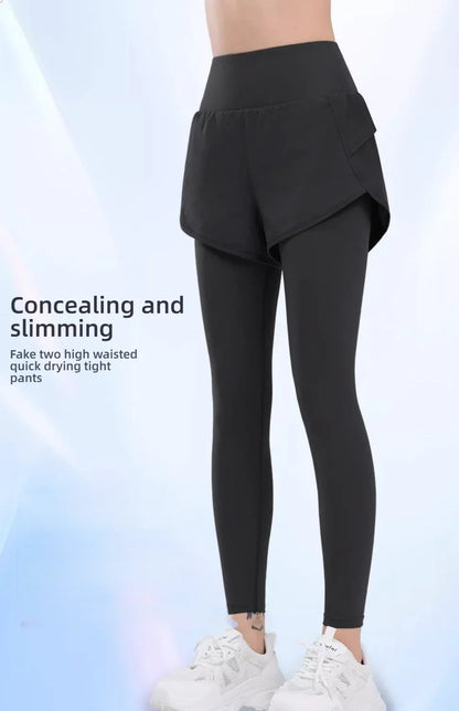 Yoga pants, women's quick-drying fitness pants, high-waisted and hip-lifting running training tight sports pants