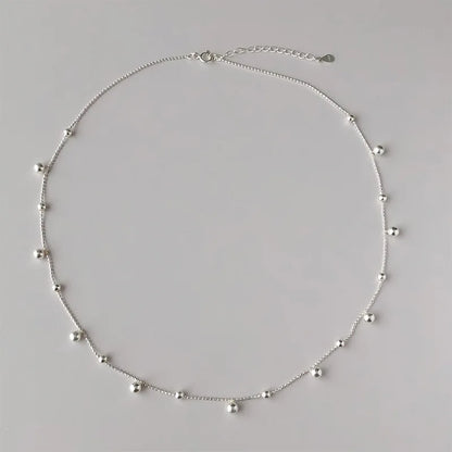 S925 Sterling Silver Necklace Bead Chain Beautiful SimpleMulti Round Bead Pendant For Women Wedding Fine Jewelry Christmas Gifts