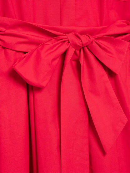 Women's Dresses New Spring 2025 Red Dress Elegant and Romantic Passionate and Unrestrained Belt Embellishment