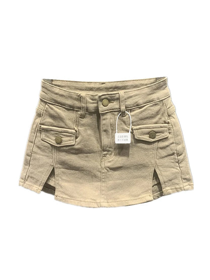 Women Khaki Denim Skirt Y2k Elegant A-Line Skirt Harajuku Korean Vintage Fashion 90s High Waist Jean Shorts Skirts 2000s Clothes