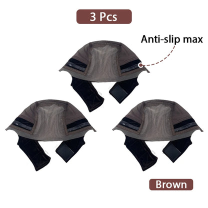 Wig Cap with Grip Band for Keeping Wigs in Place, More Full Cap-wide Transparent Lace for Lace Front Wigs